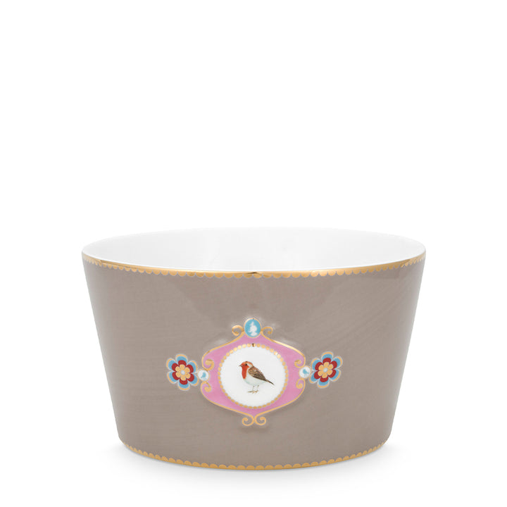 Pip Studio Schale Love Birds Medaillon khaki 15 cm