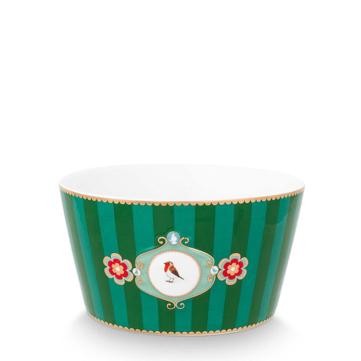 Pip Studio Schale Love Birds Streifen grün 15 cm