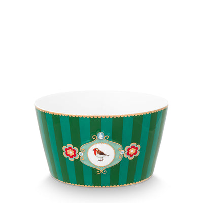 Pip Studio Schale Love Birds Streifen grün 15 cm