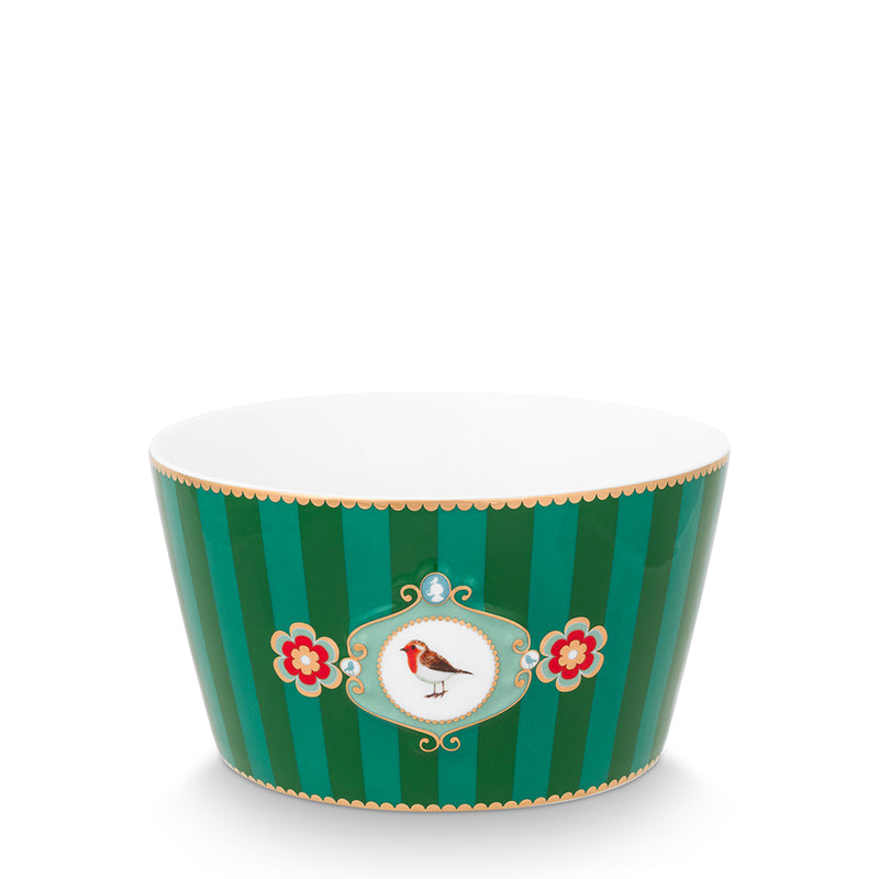 Pip Studio Schale Love Birds Streifen grün 15 cm