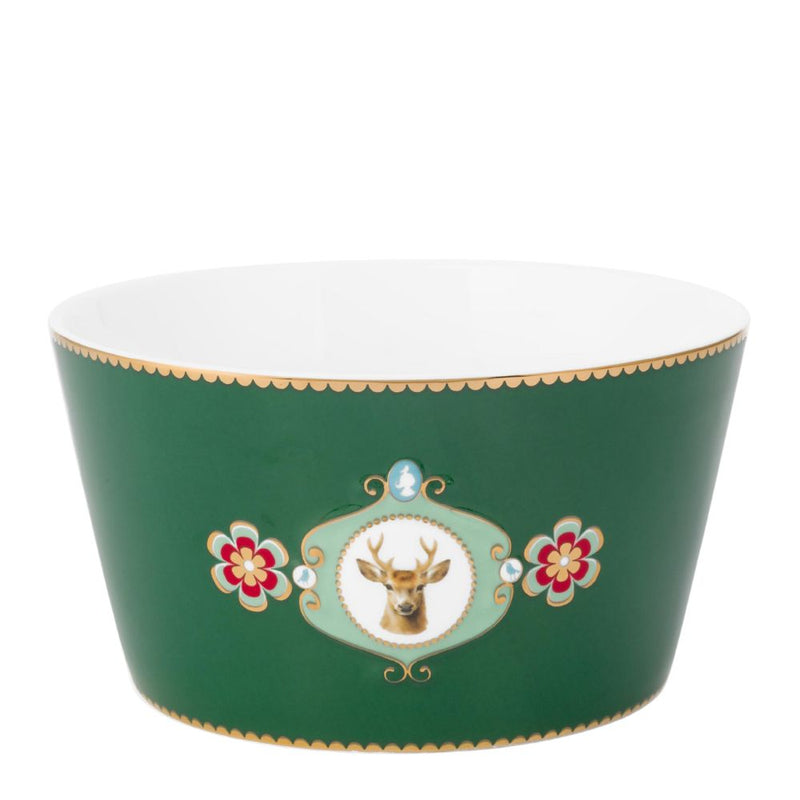 Pip Studio Schale Love Birds Medaillon Hirsch dunkelgrün 15 cm