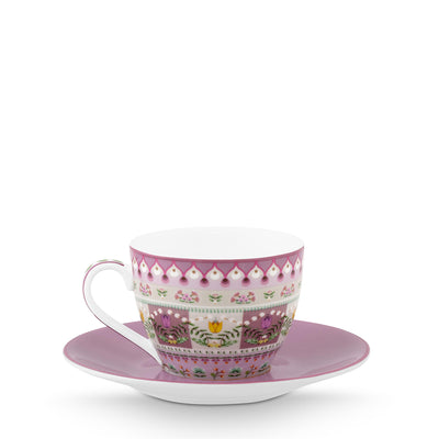 Pip Studio Espresso-Tasse mit Unterteller Lily & Lotus lila