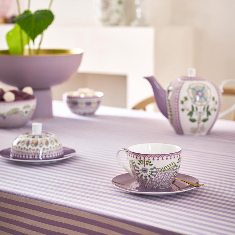 Pip Studio Cappuccino-Tassen mit Unterteller Lily & Lotus lila 2er-Set