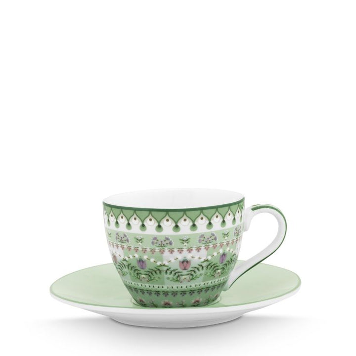 Pip Studio Espresso Tasse & Untertasse Lily & Lotus Moon Delight hellgrün