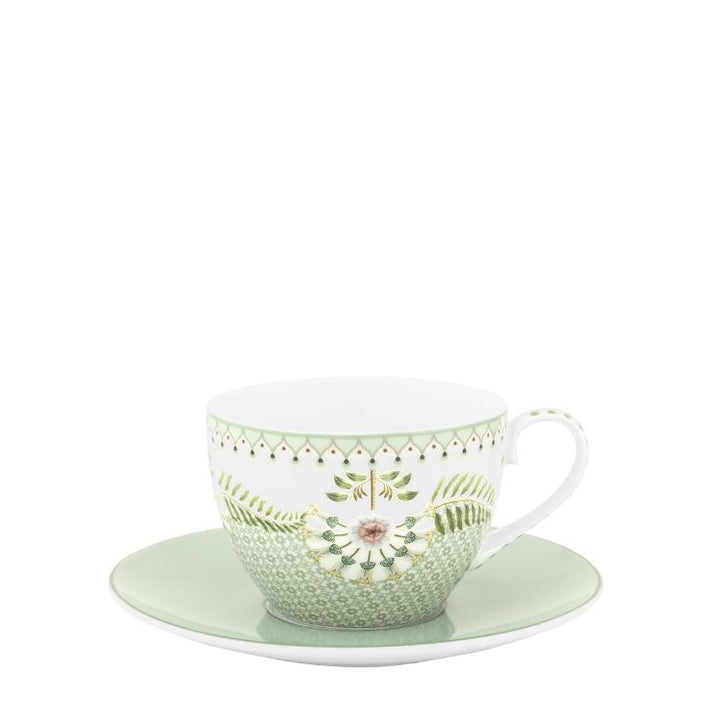 Pip Studio Tasse & Untertasse Lily & Lotus gemustert hellgrün