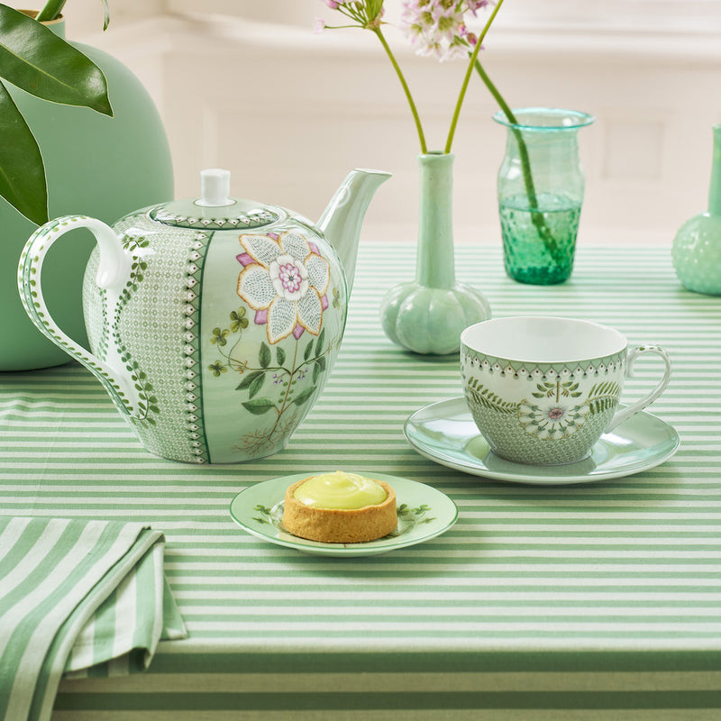 Pip Studio Tasse & Untertasse Lily & Lotus gemustert hellgrün