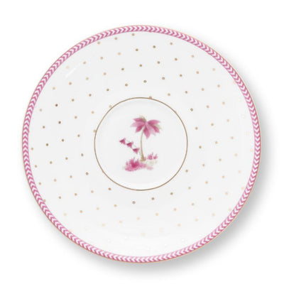 Pip Studio Espresso Tasse & Untertasse Jolie Punkte goldfarben rosa
