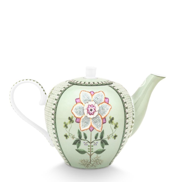 Pip Studio Teekanne Lily & Lotus gemustert hellgrün 1600 ml