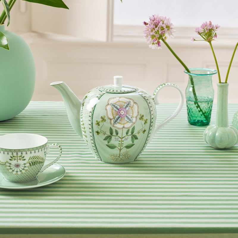 Pip Studio Teekanne Lily & Lotus gemustert hellgrün 1600 ml