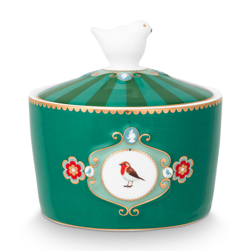 Pip Studio Zuckerdose Love Birds grün