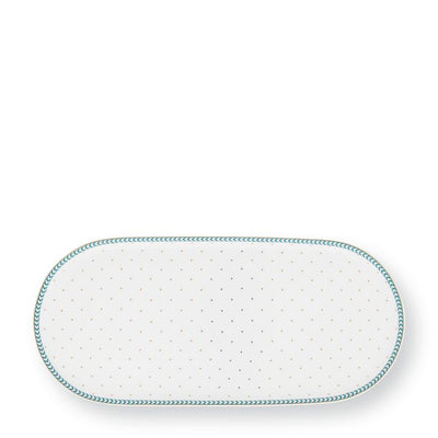 Pip Studio Zucker- und Milchtablett Jolie Punkte goldfarben blau