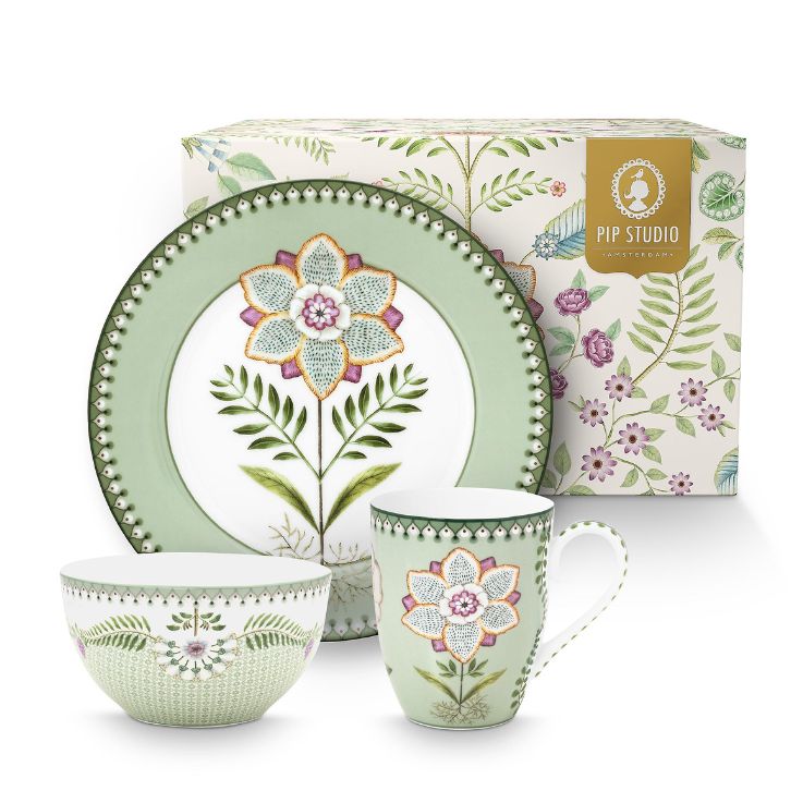 Pip Studio Frühstücksset Lily & Lotus hellgrün