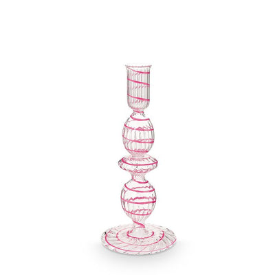Pip Studio Kerzenhalter Glas gedreht rosa 20 cm