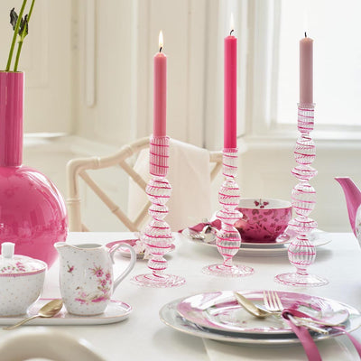 Pip Studio Kerzenhalter Glas gedreht rosa 20 cm