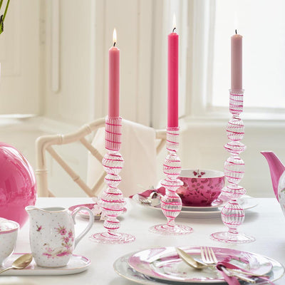 Pip Studio Kerzenhalter Glas gedreht rosa 22 cm
