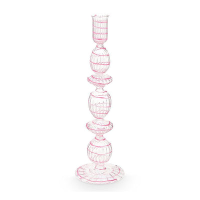 Pip Studio Kerzenhalter Glas gedreht rosa 28 cm