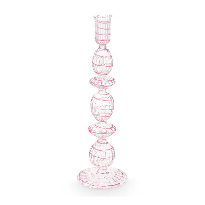 Pip Studio Kerzenhalter Glas gedreht rosa 28 cm