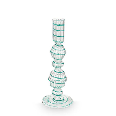 Pip Studio Kerzenhalter Glas gedreht hellblau 22 cm