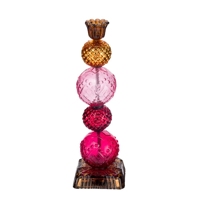 Pip Studio Kerzenhalter Glas rot-gelb 30 cm