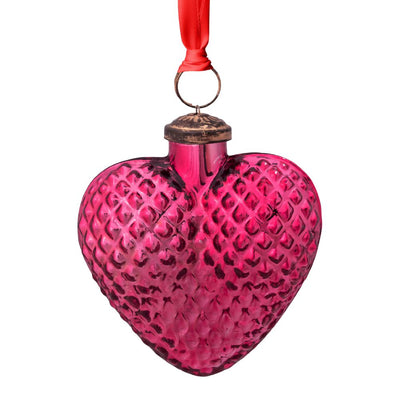 Pip Studio Glas Ornament Herz pink