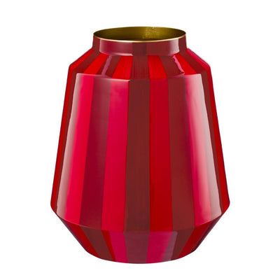 Pip Studio Vase Metall Stripes dunkelrot