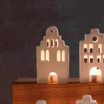 Räder ZUHAUSE Mini Lichthäuser Giebelhaus