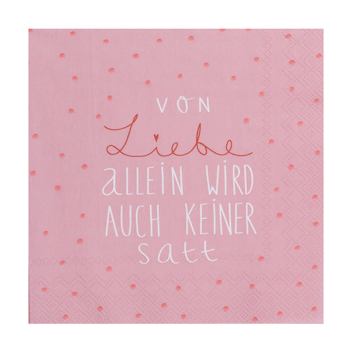 Räder Serviette Von Liebe allein wird auch keiner satt