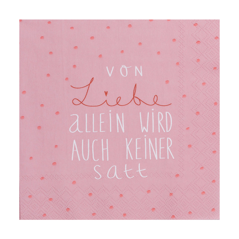 Räder Serviette Von Liebe allein wird auch keiner satt