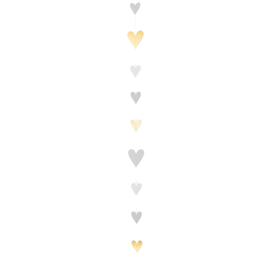 Räder Papierkette Herzen Goldfarben