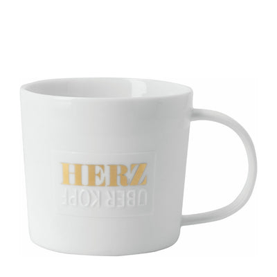 Räder Poesietasse Herz über Kopf