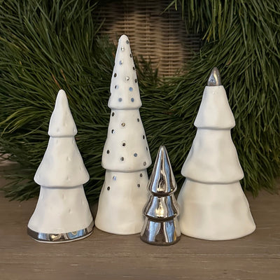 Räder Weihnachtswald 4er-Set Silberfarben