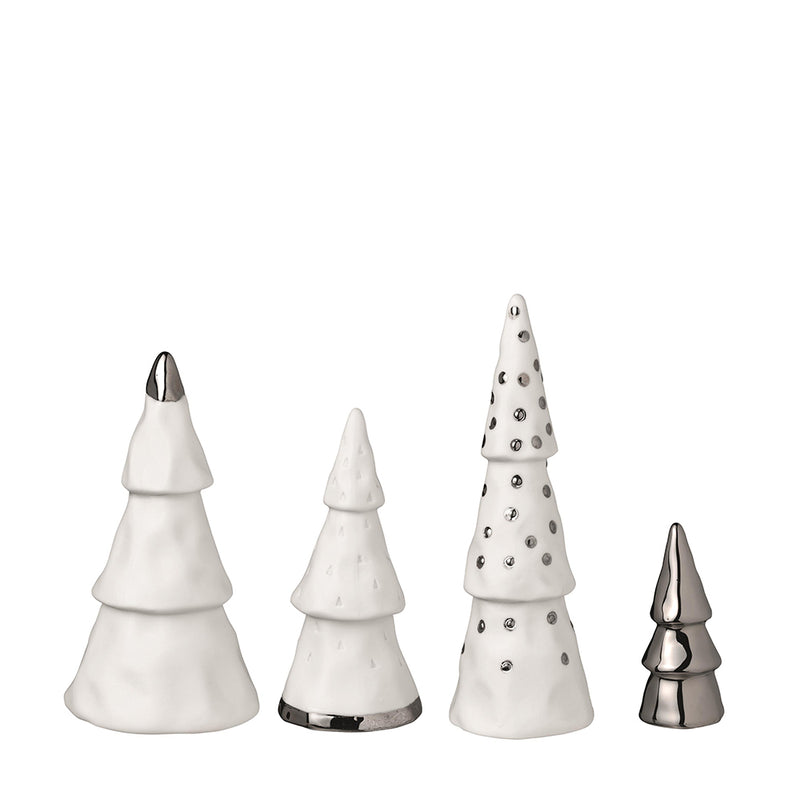 Räder Weihnachtswald 4er-Set Silberfarben