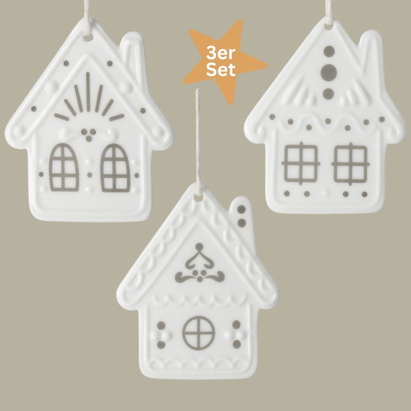 Räder Lebkuchenhäuschen 3er Set silberfarben