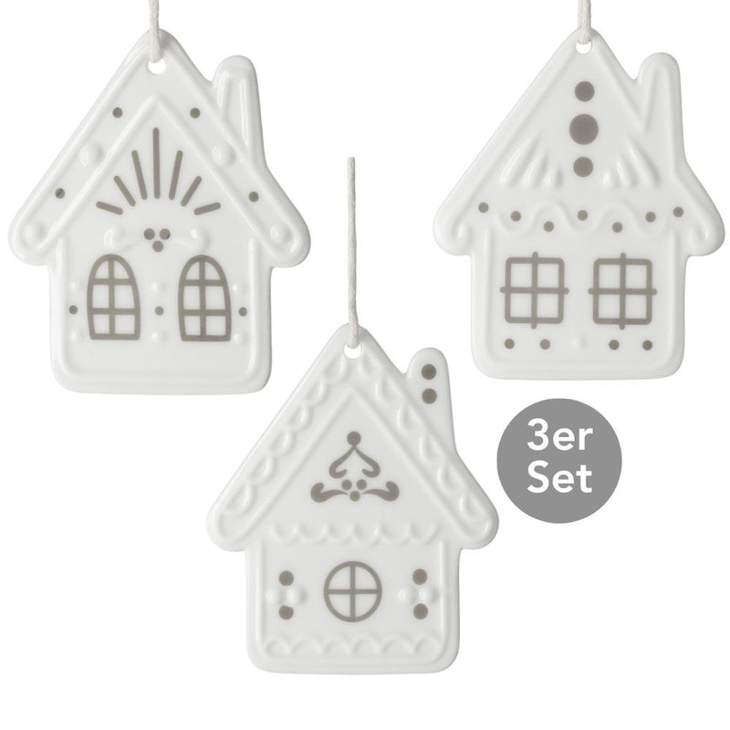 Räder Lebkuchenhäuschen 3er Set silberfarben