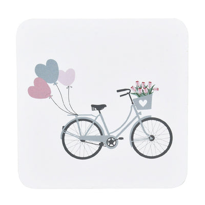Krasilnikoff Korkuntersetzer Fahrrad mit Luftballons
