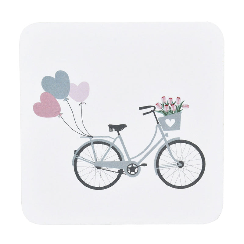 Krasilnikoff Korkuntersetzer Fahrrad mit Luftballons