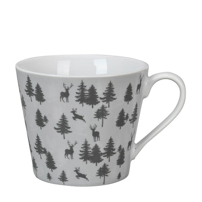 Krasilnikoff Happy Cup Hirsche im Wald Anthrazit
