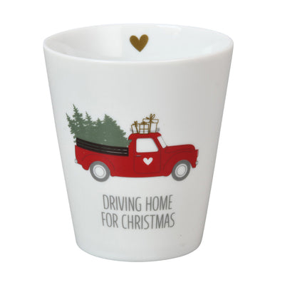 Krasilnikoff Happy Mug Driving Home for Christmas Rot