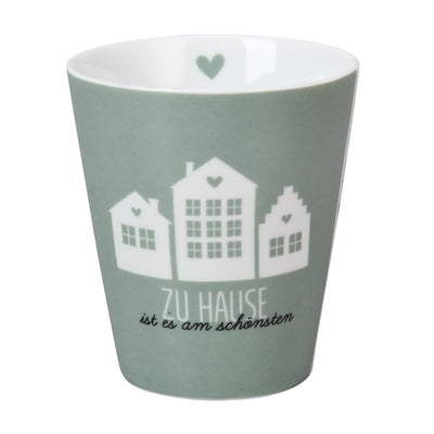 Krasilnikoff Happy Mug Zuhause ist es am schönsten Grün