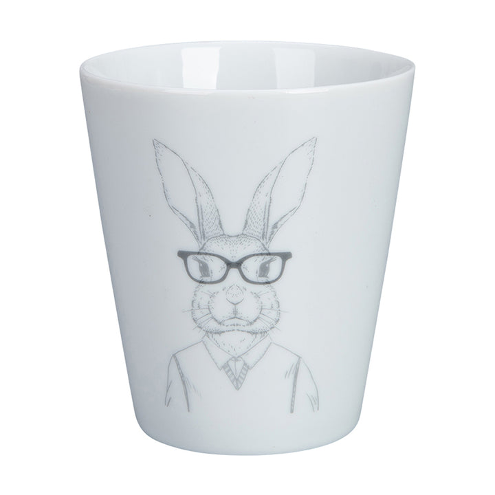 Krasilnikoff Happy Mug Hipster Hase Männlich Weiß