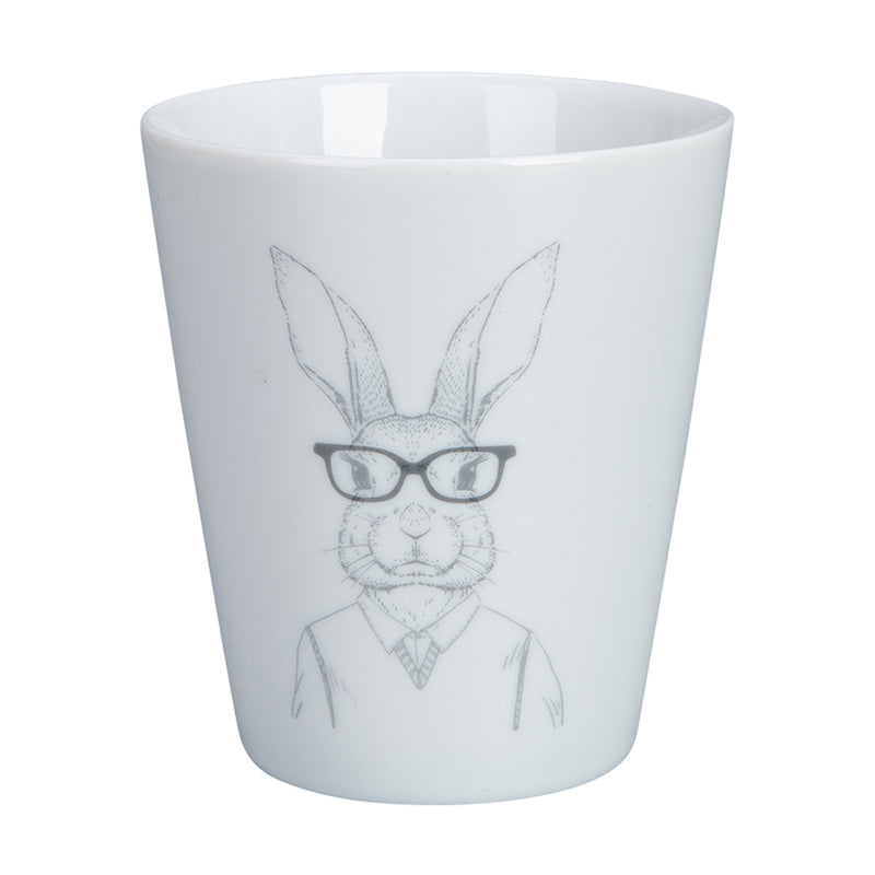 Krasilnikoff Happy Mug Hipster Hase Männlich Weiß