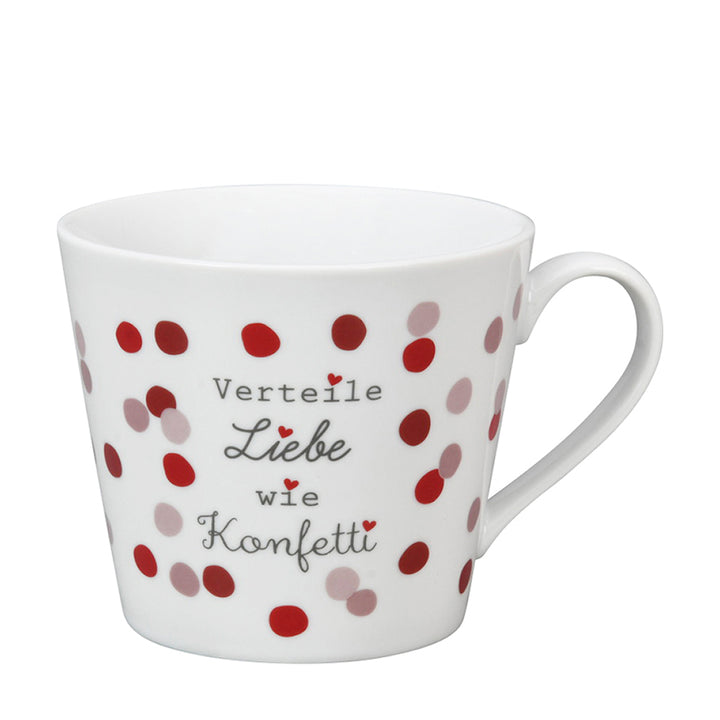 Krasilnikoff Happy Cup Verteile Liebe wie Konfetti Weiß