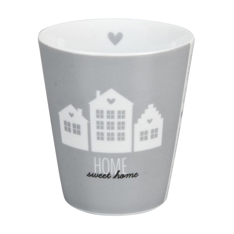 Krasilnikoff Happy Mug Home Sweet Home Grau