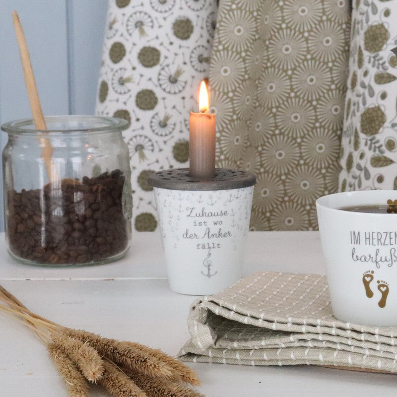 Krasilnikoff Happy Mug Zuhause ist wo der Anker fällt