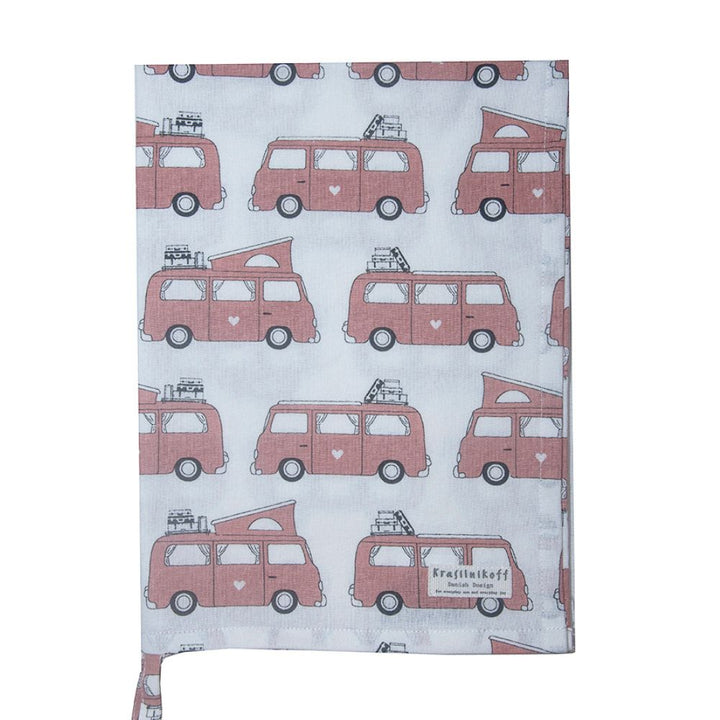 Krasilnikoff Geschirrhandtuch Autocamper rosa