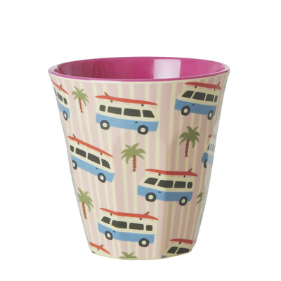 Rice Melamin Becher Pink Cars mittel
