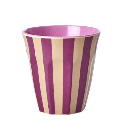 Rice Melamin Becher Plum Stripes mittel