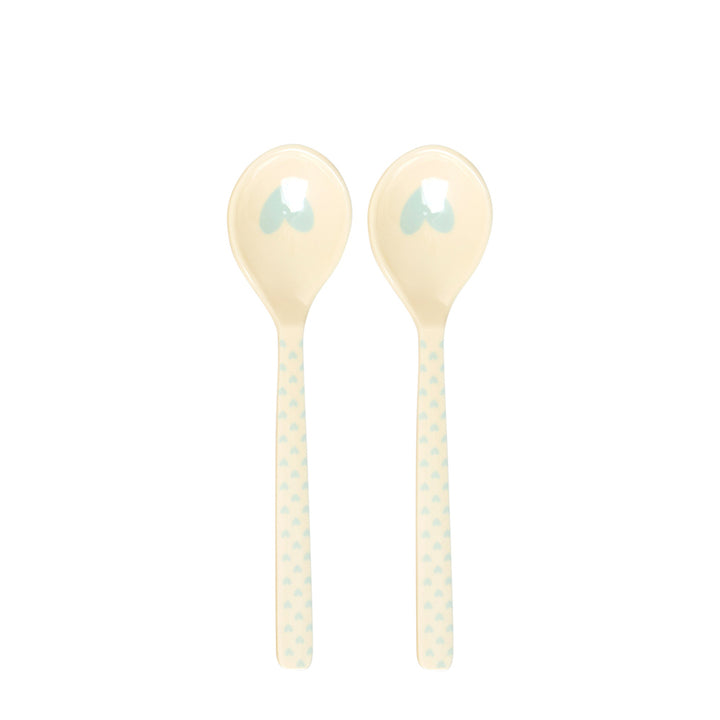Rice Melamin Teelöffel Hearts mintfarben 2er-Set