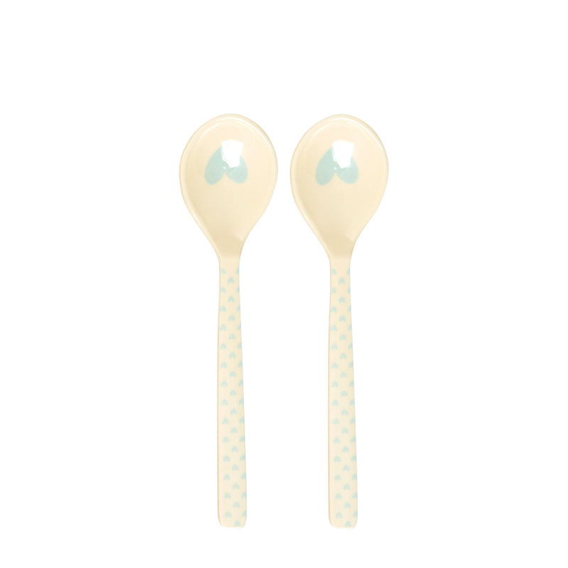 Rice Melamin Teelöffel Hearts mintfarben 2er-Set