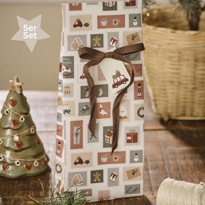 Ib Laursen Buntfalttüten Weihnachtsbriefmarken 5er-Set lang